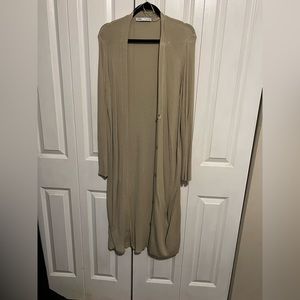 Zara long cardigan/dress light sage green size s